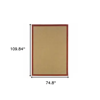 6' X 9' Beige Indoor Outdoor Area Rug