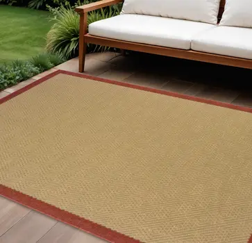 6' X 9' Beige Indoor Outdoor Area Rug