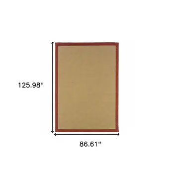 7' X 10' Beige Indoor Outdoor Area Rug