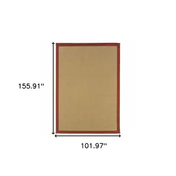 8' X 13' Beige Indoor Outdoor Area Rug