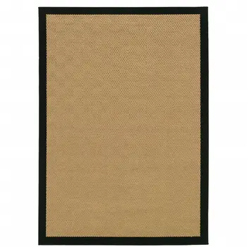 2' X 4' Beige And Black Indoor Outdoor Area Rug