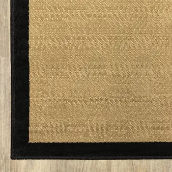 2' X 4' Beige And Black Indoor Outdoor Area Rug