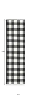 8' Black And Ivory Indoor Outdoor Runner Rug