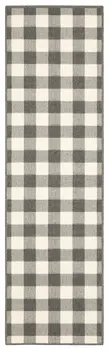 8' Gray And Ivory Indoor Outdoor Runner Rug