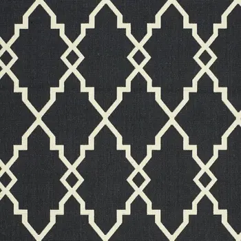 8' X 11' Black And Ivory Indoor Outdoor Area Rug