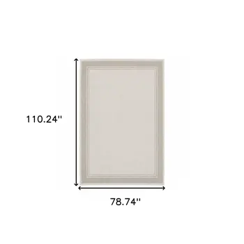 7' X 9' Gray And Ivory Indoor Outdoor Area Rug