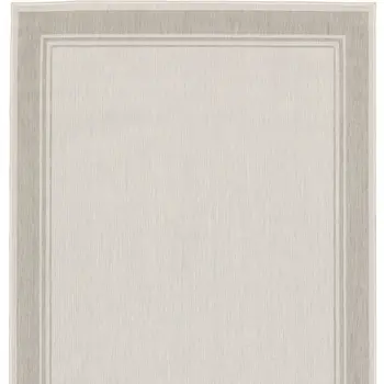 7' X 9' Gray And Ivory Indoor Outdoor Area Rug
