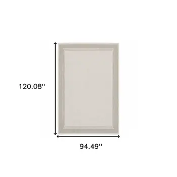 8' X 10' Gray And Ivory Indoor Outdoor Area Rug