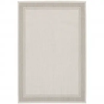8' X 10' Gray And Ivory Indoor Outdoor Area Rug