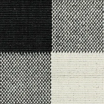 2' X 4' Black And Ivory Indoor Outdoor Area Rug