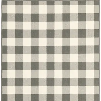 2' X 4' Gray and Ivory Indoor Outdoor Area Rug