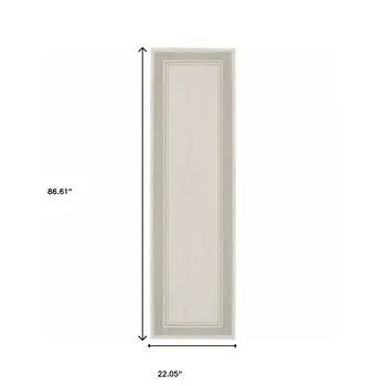 3' X 6' Gray And Ivory Indoor Outdoor Runner Rug