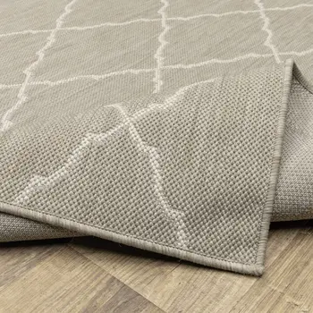 2' X 3' Gray And Ivory Indoor Outdoor Runner Rug