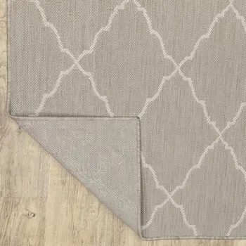 2' X 3' Gray And Ivory Indoor Outdoor Runner Rug