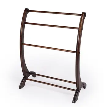 36" Deep Cherry Brown Wood Blanket Stand