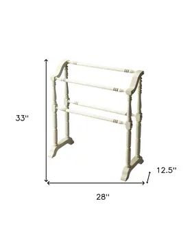 Vintage Cottage White Blanket Stand