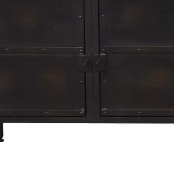 62" Black Iron Sideboard Console Cabinet