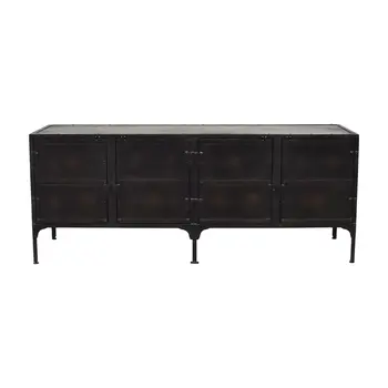 62" Black Iron Sideboard Console Cabinet