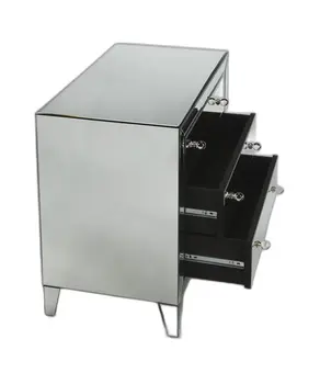 30" Clear Glass Three Drawer Chest
