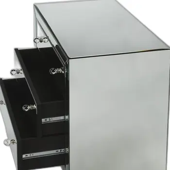 30" Clear Glass Three Drawer Chest