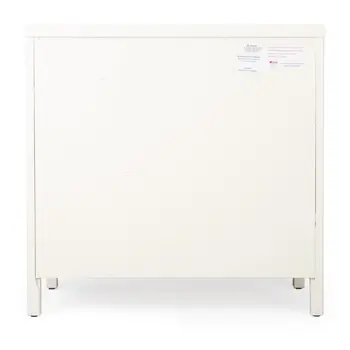 31" White Solid Wood Two Drawer Sideboard with Two Doors
