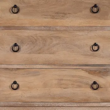 28" Natural Wood Solid Wood Three Drawer Dresser