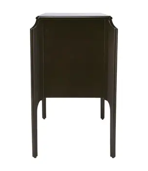 34" Dark Brown Solid Wood Three Drawer Dresser