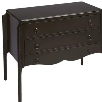 34" Dark Brown Solid Wood Three Drawer Dresser