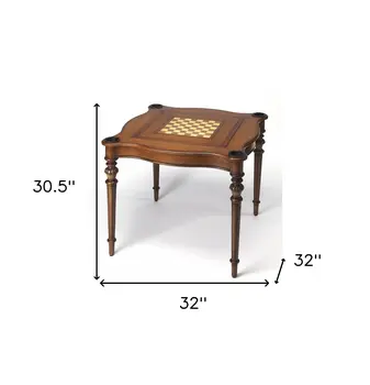 32" Brown Solid Wood Square Coffee Table