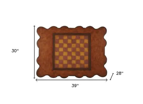 39" Brown Wood Coffee Table With Drawer