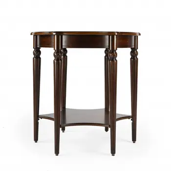 28" Brown Wood Round Coffee Table With Shelf