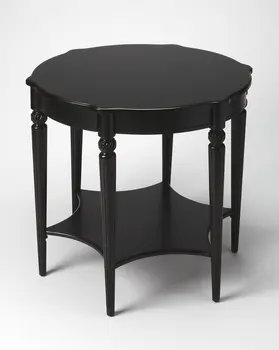 28" Brown Wood Round Coffee Table With Shelf