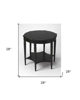28" Brown Wood Round Coffee Table With Shelf
