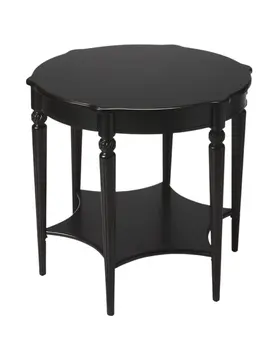28" Brown Wood Round Coffee Table With Shelf