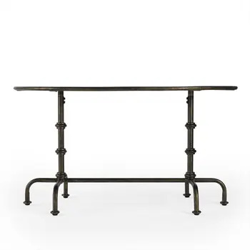 38" Silver Aluminum Oval Coffee Table