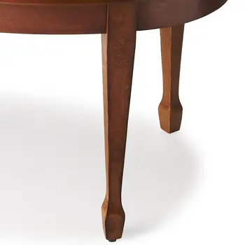 38" Brown Wood Oval Coffee Table