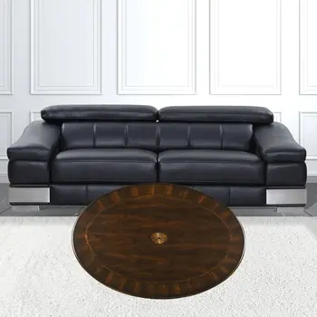 38" Brown Wood Oval Coffee Table