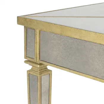 36" Brown and Silver Wood Coffee Table