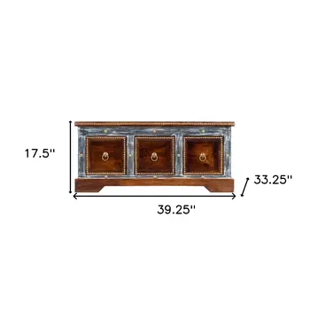 39" Brown Wood Coffee Table