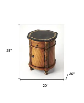 20" Black and Brown Stone and Wood Free Form Coffee Table With Drawer