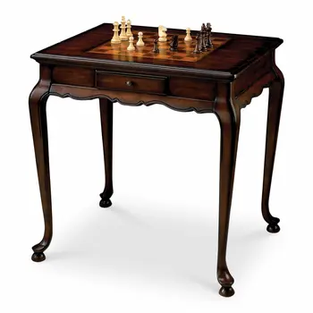 29" Brown and Dark Brown Wood Square Coffee Table With Drawer