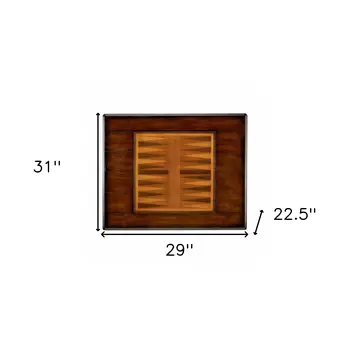 29" Brown and Dark Brown Wood Square Coffee Table With Drawer