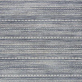4' X 6' Navy Blue Decorative Stripes Area Rug