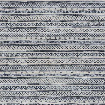 8' X 11' Navy Blue Decorative Stripes Area Rug