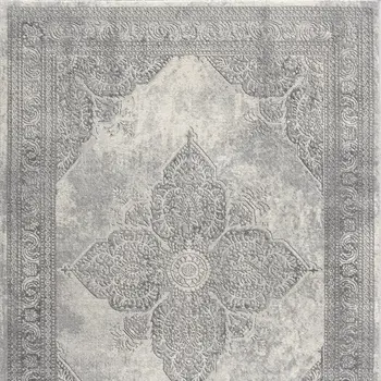 2' X 5' Gray Distressed Medallion Area Rug