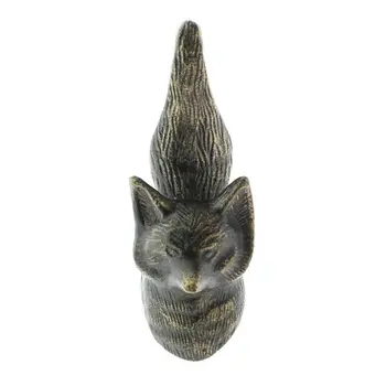 5" Brass Cast Iron Fox Dimensional Hanging Wall Hook