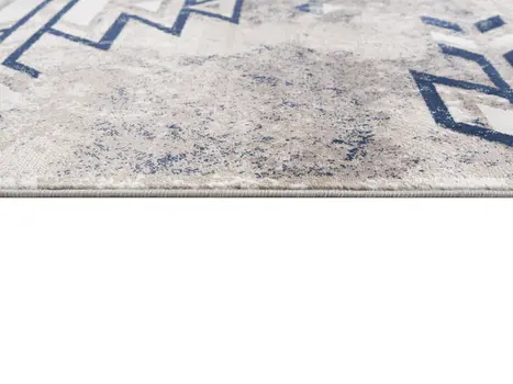 4' X 6' Beige And Blue Boho Chic Area Rug