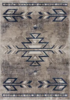 8' X 11' Beige And Blue Boho Chic Area Rug