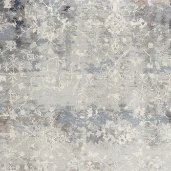 2' X 3' Navy And Beige Distressed Vines Scatter Rug