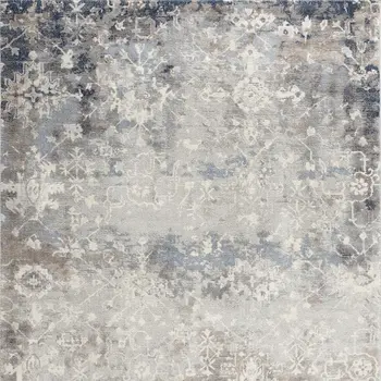 2' X 3' Navy And Beige Distressed Vines Scatter Rug